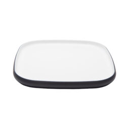 21376-TOH/BK - 12" hatch touch of honey interior/raven exterior square melamine plate, 12"L x 12"W x 1"H, GET, cheforward