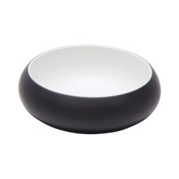 31079-TOH/BK - 28 oz hatch touch of honey interior/raven exterior melamine bowl, 7.2"L x 7.2"W x 2.3"H, GET, cheforward