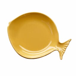 D12FSH-Y - Melamine Large Fish Plate - Yellow