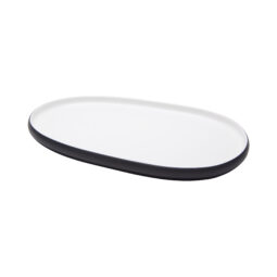 21280-TOH/BK - 16.1" hatch touch of honey interior/raven exterior extra large oblong melamine platter, 16.1"L x 10.1"W x 1"H, GET, cheforward