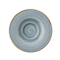 PA1604800324 - 6 1/4" Porcelain Cappuccino Saucer. GET, Artisan Blue