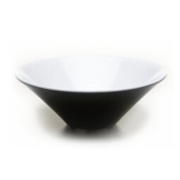 M124R2T-BW - Melamine Round Bowl - Black/White