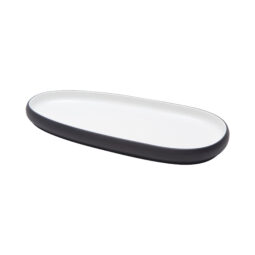 21380-TOH/BK - 11.6" hatch touch of honey interior/raven exterior small oblong melamine platter, 11.6"L x 5.6"W x 1"H, GET, cheforward