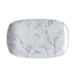 PA110F917612 - 13.5" x 8.25" Porcelain Coupe Platter, 8.5" x 13.4" x 1.3", GET. Corona Marble