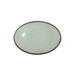 D8512OVM-H - Melamine Oval Crackle Plate - Hemlock