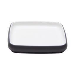 21373-TOH/BK - 6.5" hatch touch of honey interior/raven exterior square melamine plate, 6.5"L x 6.5"W x 1"H, GET, cheforward