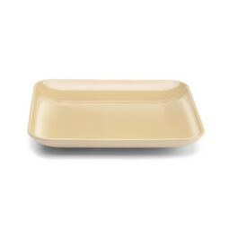 M1325SQ-BCY - Melamine Square Platter w/ Matte Finish Outside - Banana Crepe