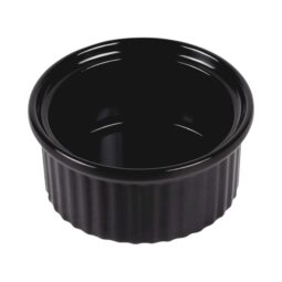 R1-B - Melamine Ribbed Ramekin - Black