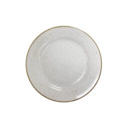 PA1605902024 - 8" Rolled Edge Plate, Blue Artisan Plate, Beige Artisan