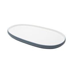 21280-TOH/BL - 16.1" hatch touch of honey interior/bluejay exterior extra large oblong melamine platter, 16.1"L x 10.1"W x 1"H, GET, cheforward
