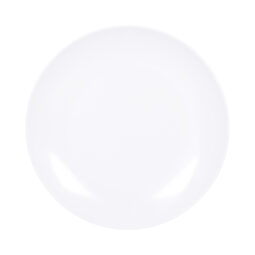 D1051-NW - Melamine Round Coupe Plate - White