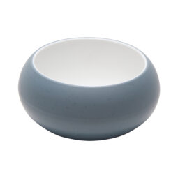 31077-TOH/BL - 8 oz hatch touch of honey interior/bluejay exterior melamine boullion, 4.5"L x 4.5"W x 2.1"H, GET, cheforward