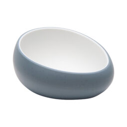 31076-TOH/BL - 5 oz hatch touch of honey interior/bluejay exterior ovoidal melamine ramekin, 4.4"L x 4"W x 1.9"H, GET, cheforward